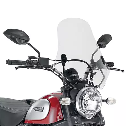 Givi Spoileriplexi kirkas 48 x 43,5 cm Ducati Scrambler 400 (16), 800 (15-16) - Moottoripyörän katteet ja tuulenohjaimet - D224480 - 1