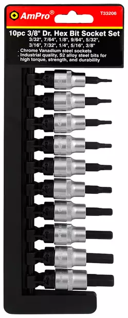 Kuusiokärkihylsysarja 3/8" sae 10-os. - Hylsysarjat - LX930 - 1