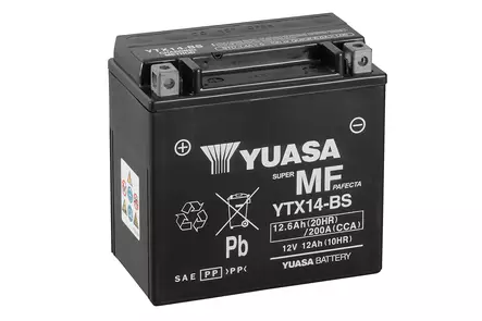 Yuasa akku, YTX14-BS (cp) Happopatruuna mukana (4) - Akut - D780 - 1