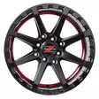 Barzetta ATV Satin Black With Red Stripe mönkijän vanne 7x14 - Mönkijän alumiini vanteet - 499-178610 - 2