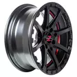 Barzetta ATV Satin Black With Red Stripe mönkijän vanne 7x16 - Mönkijän alumiini vanteet - 499-163910 - 3