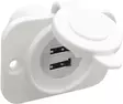 Double USB socket white rear nut + panel - Veneen pistorasiat ja pistokkeet - D271610 - 1