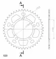 Supersprox Alumiini takaratas RAL-7_520:44 Musta - Moottoripyörän takarattaat - D307130 - 2