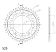 Supersprox / JT Teräs takaratas 1304.42 - Moottoripyörän takarattaat - D26600 - 2