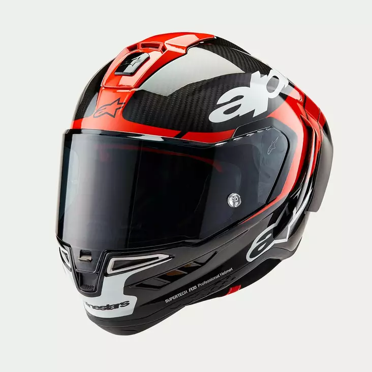 Alpinestars Kypärä Supertech R10 Element Musta/Carb/Fluo Punainen/Valkoinen - Umpikypärät - D489530 - 1