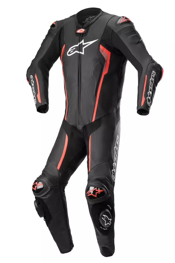 Alpinestars Nahkapuku 1-pcs Missile v2 Musta/Punainen fluo - Moottoripyörä nahkapuvut - D397360 - 1