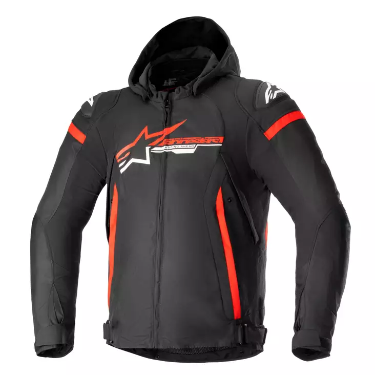Alpinestars Tekstiilitakki Zaca Vedenpitävä Musta/Punainen/Valkoinen - Moottoripyörä ajotakit - D439040 - 1