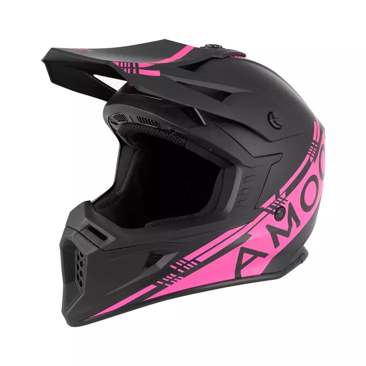 AMOQ Meteor V2 crossikypärä musta/pinkki moottorikelkkailuun - Crossikypärät - D475200 - 1