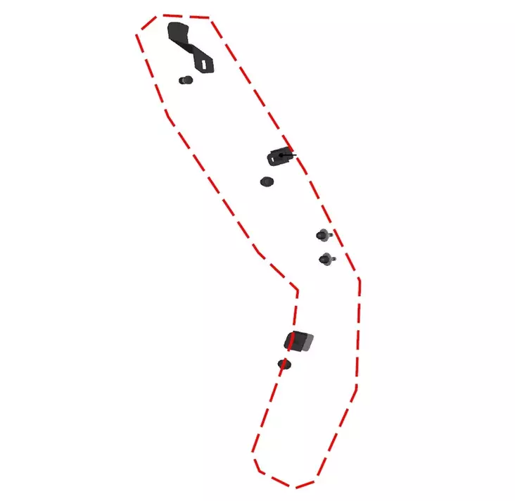 DFK Vasen Ovikiinnike kiinnikesarja CFMoto Zforce 550/800 - DFK hyttien varaosat ja tarvikkeet - D523660 - 1