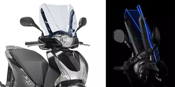 Givi Specific "ICE" screen 36,5 x 45 cm (H x W) SH 125i-150i ABS (12-16) - Moottoripyörän katteet ja tuulenohjaimet - D231060 - 1