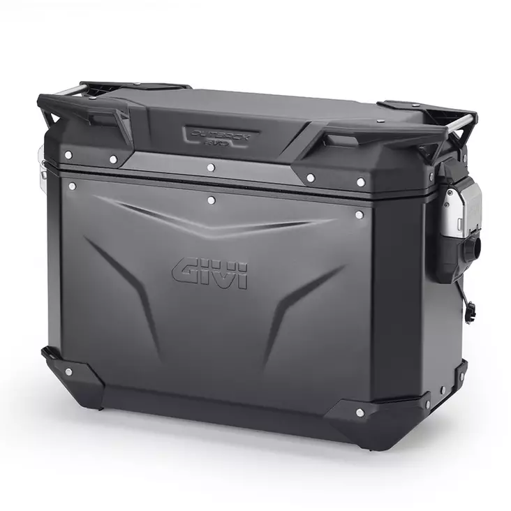 Givi Trekker Outback EVO Black alum. side-case left, 37 ltr, sold without lock - Moottoripyörän kovat laukut - D504030 - 1