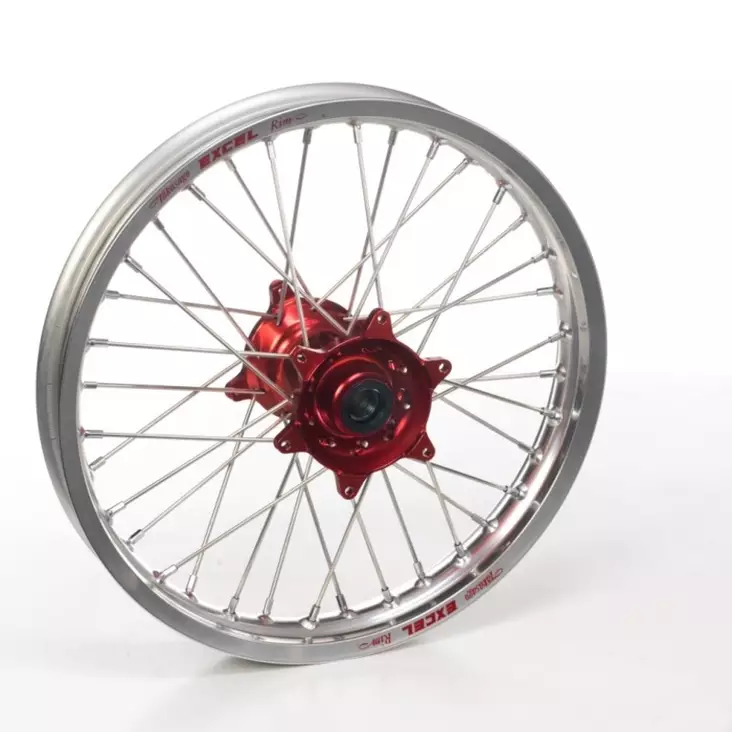Haan wheel CR 125/250-CRF 250/450 95-.. 21-1,60 SILVER RIM/RED HUB - Moottoripyörän vanteet - D523440 - 1