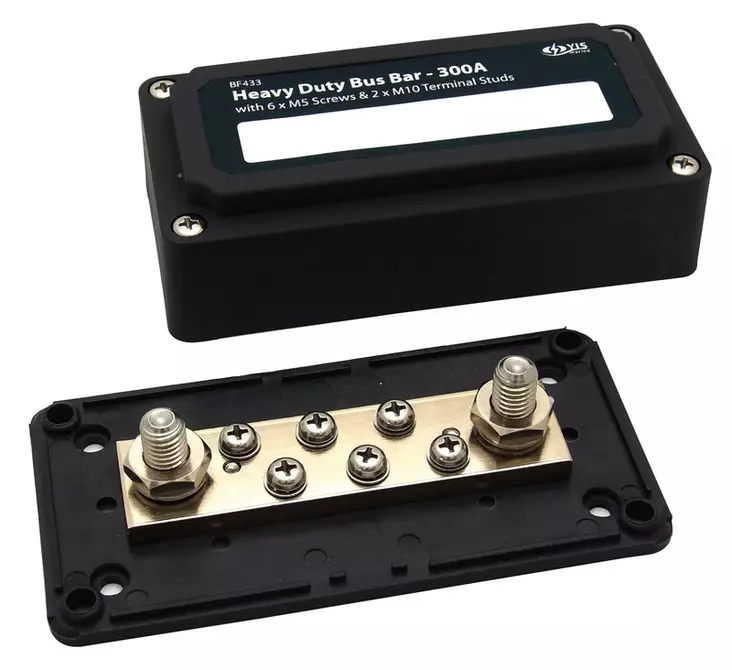 Heavy Duty BusBar kytkentäkisko 2x10mm - 6x5mm - Veneen kytkentäkiskot - D160010 - 1