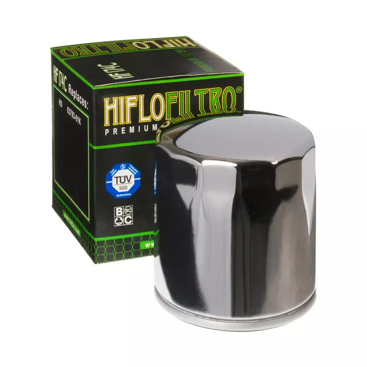 HiFlo öljynsuodatin HF174C Kromi - Moottoripyörän öljynsuodattimet - D59100 - 1