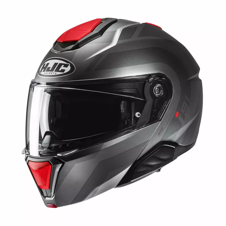 HJC Kypärä i91 Arven Harmaa/Punainen MC1SF - Avattavat kypärät - D504360 - 1