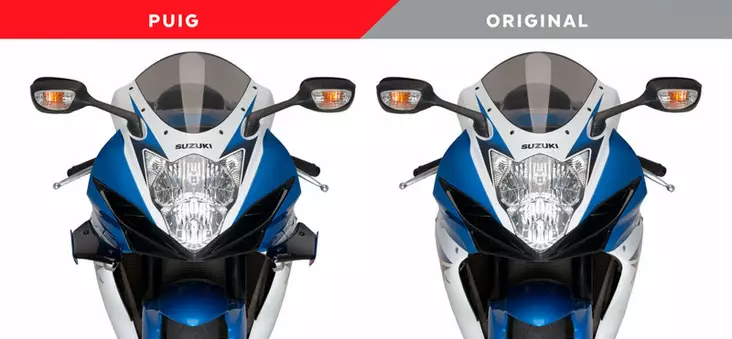 Puig Downforce Sport Side Spoilers Suzuki Gsx-R600/750 11'- Black - Moottoripyörän katteet ja tuulenohjaimet - D337070 - 1