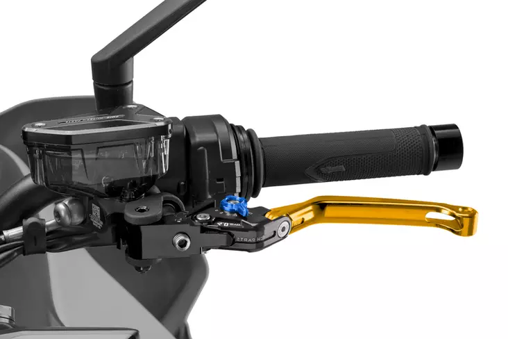 Puig Foldable Clutch Lever 4.0 C/Gold Selector C/Blue - Moottoripyörän vivut ja vivunrungot - D529610 - 1