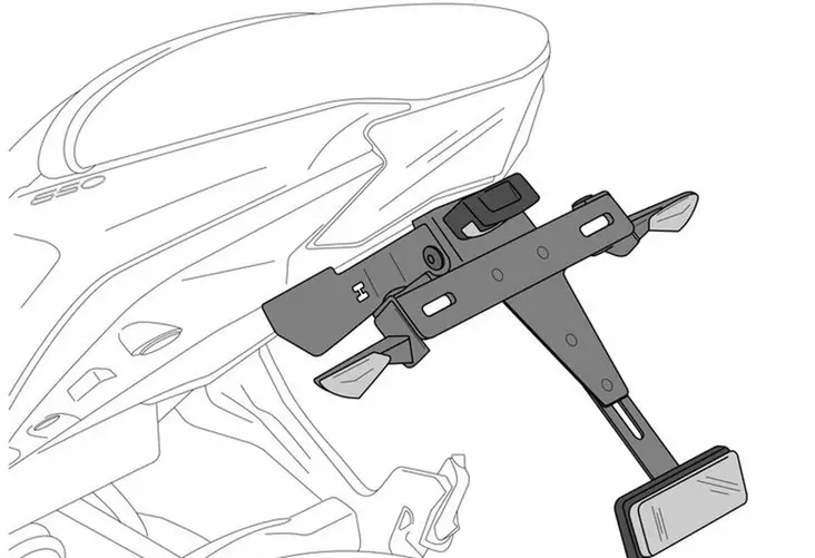 Puig License Support T-Max 500 08'-11' C/Black Adjustab - Moottoripyörän rekisterikilven telineet - D298310 - 1