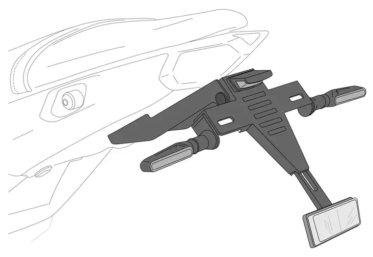 Puig Nylon Support For Right Turn Signalc/Black - Valojen kiinnikkeet ja tarvikkeet - D296880 - 1