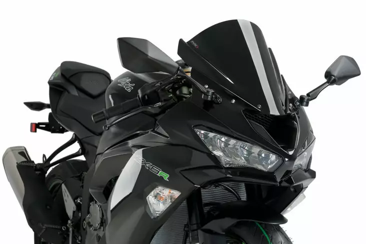 Puig Racing Screen Kawasaki Zx-6R 18' C/Black - Moottoripyörän katteet ja tuulenohjaimet - D337700 - 1