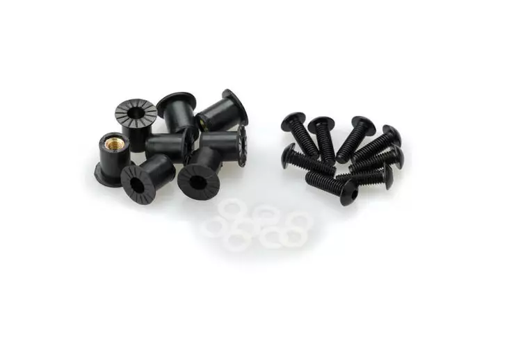 Puig Screw Kit whit silentblocks C/Black - Moottoripyörän katteet ja tuulenohjaimet - D58830 - 1