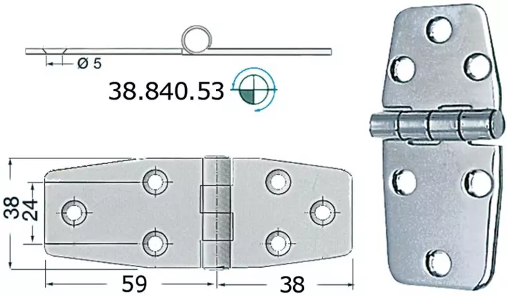 S.S Sarana 97x38 mm - Veneen saranat - D124780 - 1