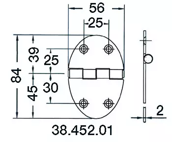 Sarana 78x56mm 3mm - Veneen saranat - D124720 - 1