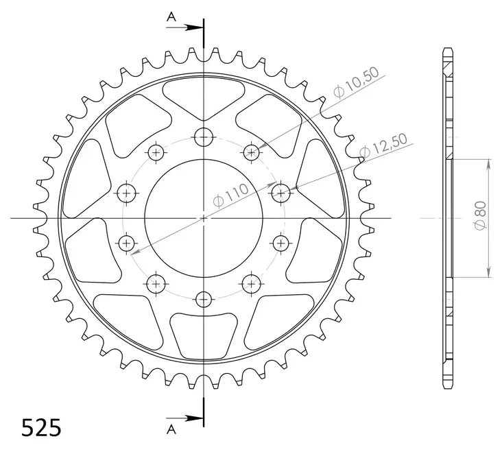 Supersprox / JT Teräs takaratas 1332.44 - Moottoripyörän takarattaat - D26610 - 2