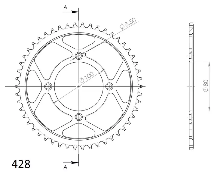 Supersprox Teräs takaratas 1204.46 - Moottoripyörän takarattaat - D216370 - 2
