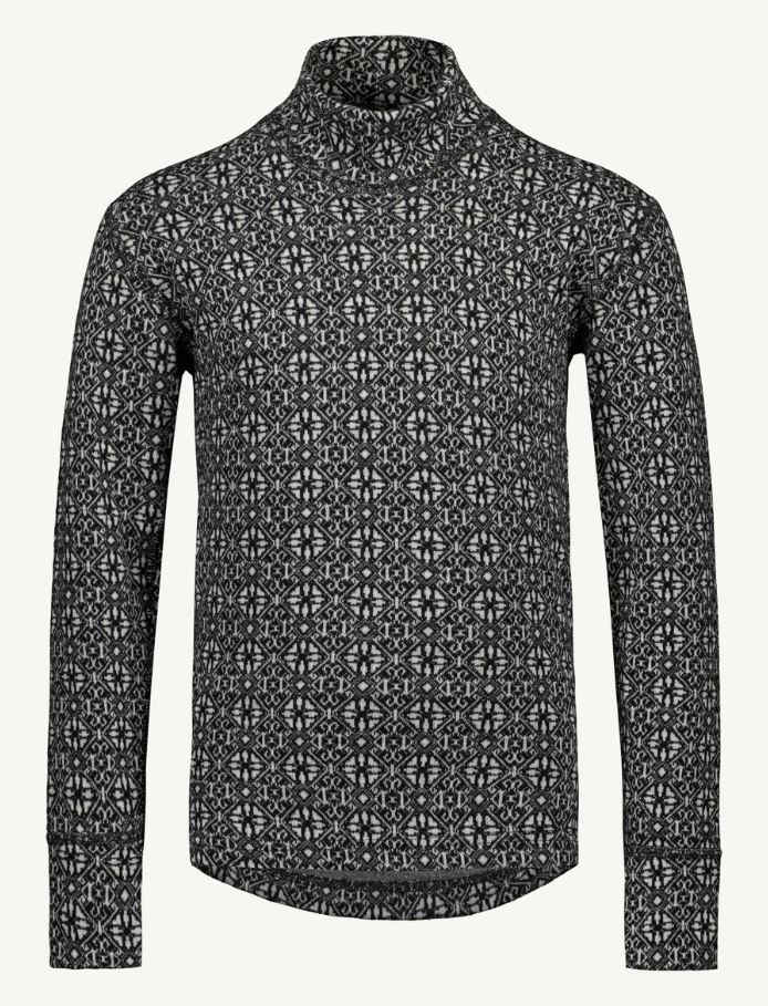 SVALA Merino Design Lasten kerrasto Jacquard musta/valkoinen - Alusasut kelkkailuun - D482260 - 1