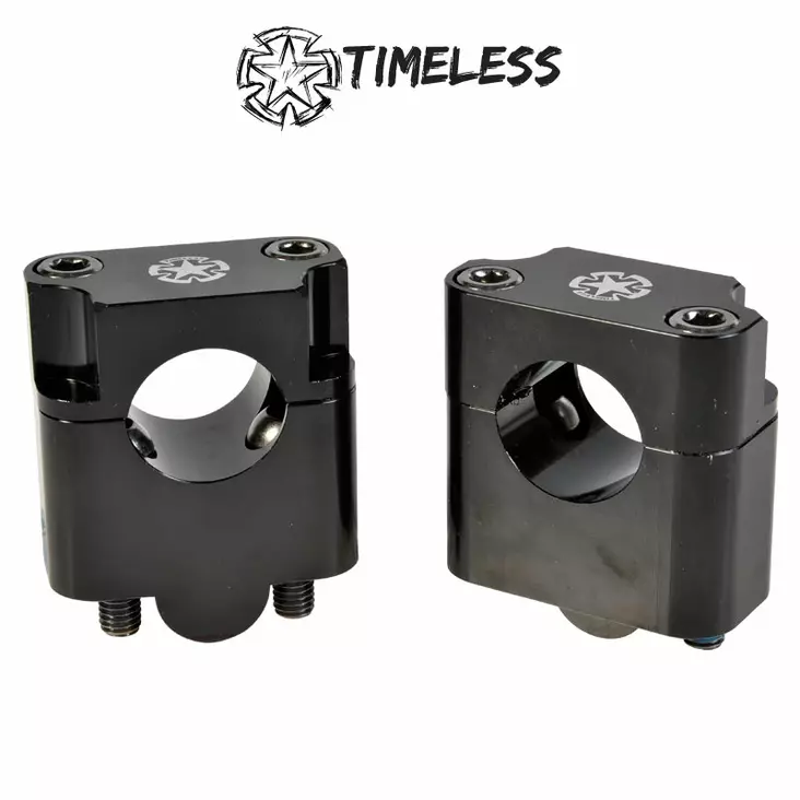 Timeless Ohjaustangon kiinnikepari/korotuspala, 22mm->28,6mm +35mm, Musta - Mopon ja skootterin ohjaustangot - D475360 - 1