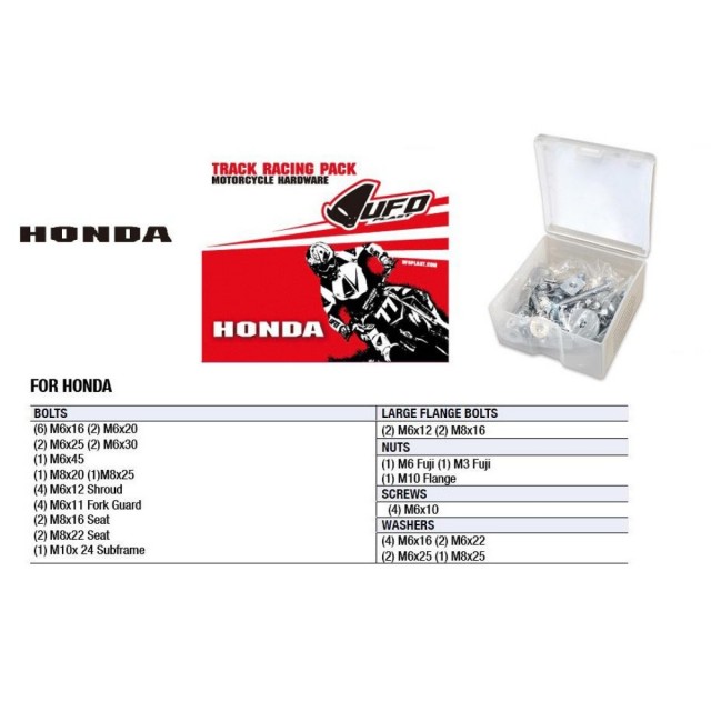 UFO ruuvilajitelma Track Race pack Honda - Moottoripyörän kateruuvit ja ruuvisarjat - D219000 - 1