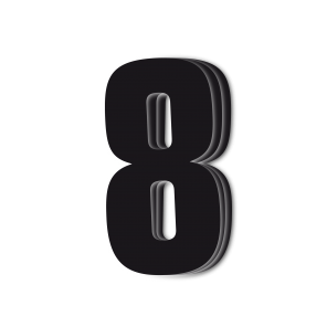 Blackbird kilpanumerot musta 3kpl/srj 16x7,5cm #8 - Numeropohjat ja kilpanumerot - D171971 - 1