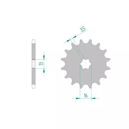 Forte Eturatas, 17 hammasta (420), Suzuki PV50 - Mopon eturattaat - D479751 - 1