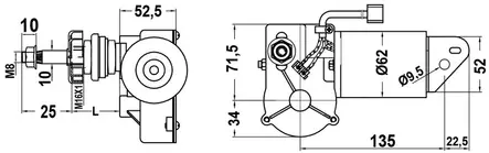 Osculati Tuulilasipyyhkimen moottori 24V 30W - Veneen tuulilasinpyyhkimet ja tarvikkeet - D129771 - 2
