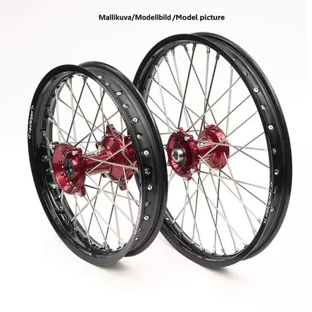 REX WHEELS 21-1,60 RMZ250/RMZ450 05-.. MUSTA VANNE/PUNAINEN NAPA 22MM - Moottoripyörän vanteet - D221951 - 1