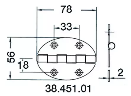 Sarana 78x56mm 2mm - Veneen saranat - D124721 - 1