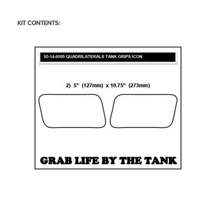 Stompgrip Universal Quadrilateral Tank Grips - Icon : Clear - Moottoripyörän yleistarrat - D270411 - 2
