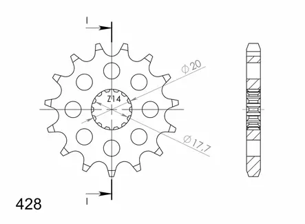 Supersprox Eturatas 558,13 - Moottoripyörän eturattaat - D70261 - 2