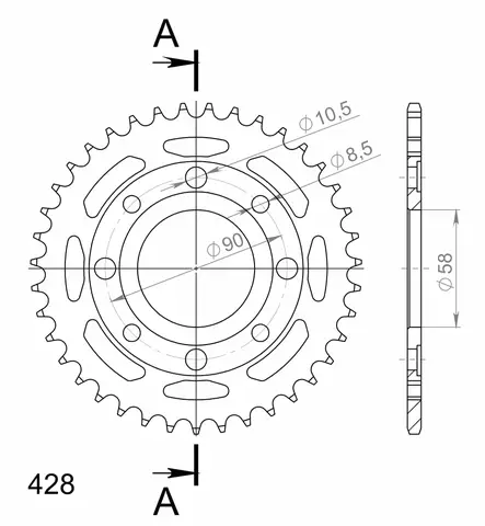 Supersprox / JT Teräs takaratas 269.39 - Moottoripyörän takarattaat - D26681 - 2