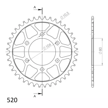 Supersprox Teräs takaratas 478,43 - Moottoripyörän takarattaat - D72241 - 2
