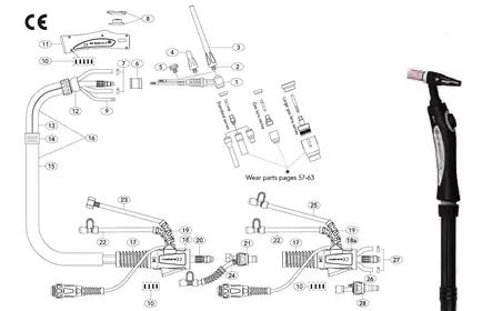 Tig poltin-wp20s-320a-w-4m - TIG-hitsaustarvikkeet ja keskielektrodit - LX16941 - 1