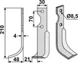 Maanmuokkaimen terä 210 x 4 x 30 mm - Tarvikevaraosat - 350-681 - 2