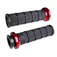 ODI Street V-TWIN Lock-On HART-LUCK Full-Waffle BLACK/Black/red - Moottoripyörän kahvakumit - D510201 - 1
