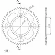 Supersprox Alu Takaratas SU/YA RM80/85/YZ80/85 Sininen 52 - Moottoripyörän takarattaat - D210231 - 2