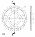 Supersprox / JT Teräs takaratas 284.39 - Moottoripyörän takarattaat - D26691 - 2