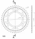 Supersprox / JT Teräs takaratas 498.40 - Moottoripyörän takarattaat - D26741 - 2