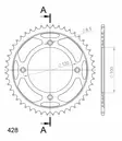 Supersprox / JT Teräs takaratas 998.44 - Moottoripyörän takarattaat - D216831 - 2