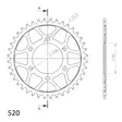Supersprox Teräs takaratas 478,43 - Moottoripyörän takarattaat - D72241 - 2