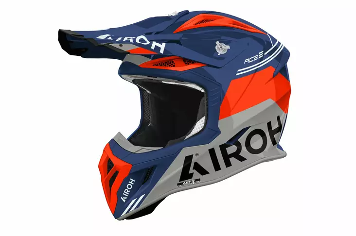 Airoh Kypärä Aviator Ace 2 Fury Sininen/Oranssi kiiltävä - Crossikypärät - D522601 - 1